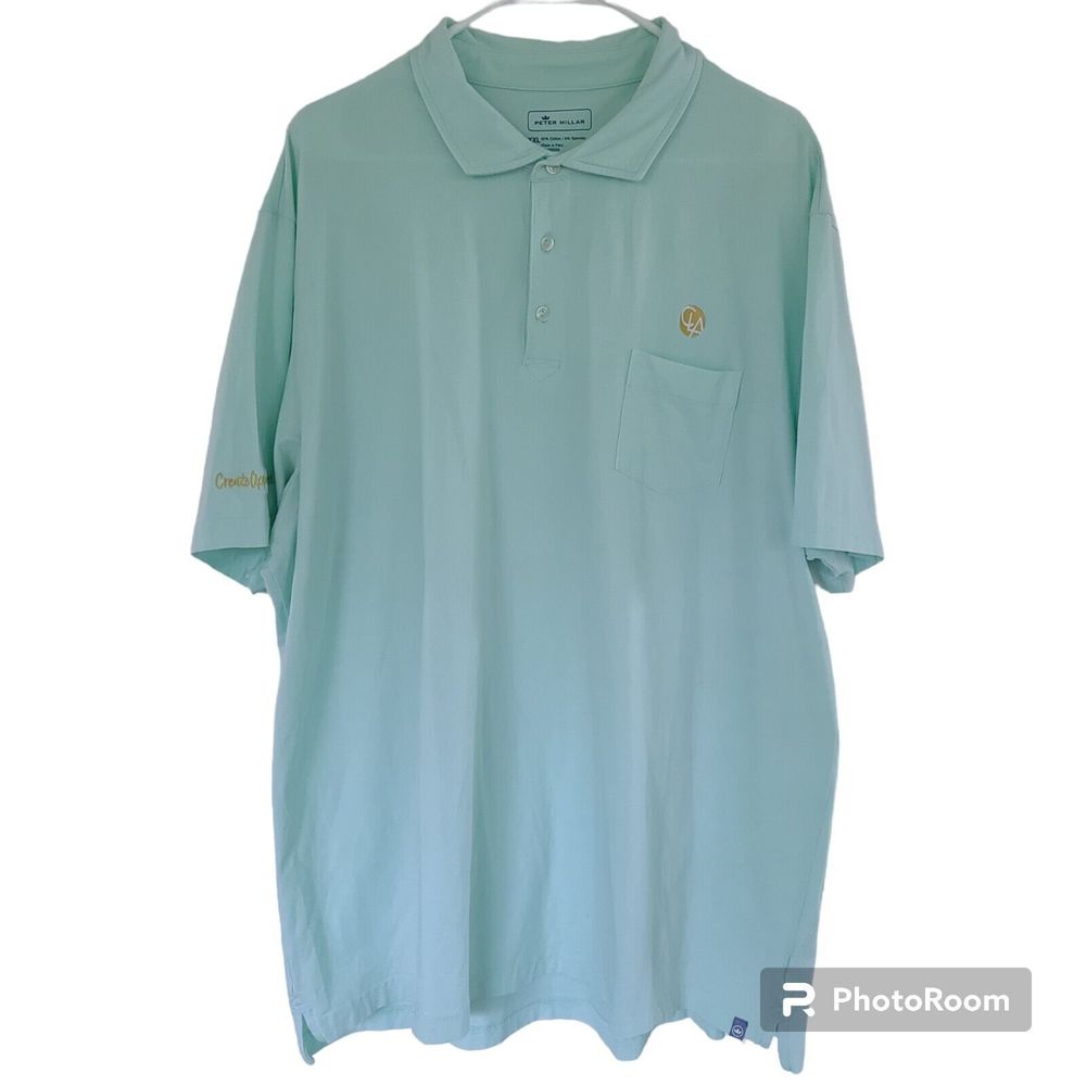 Peter Millar Summer Comfort XXL Polo Shirt Green Short Sleeve Stretch Golf CLR